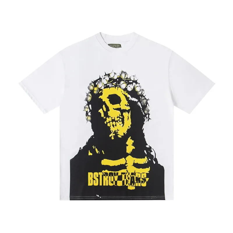 D309# DENIM TEARS Kapok classic pure cotton loose unisex white short-sleeved T-shirt 14 p110 S-XL black, white